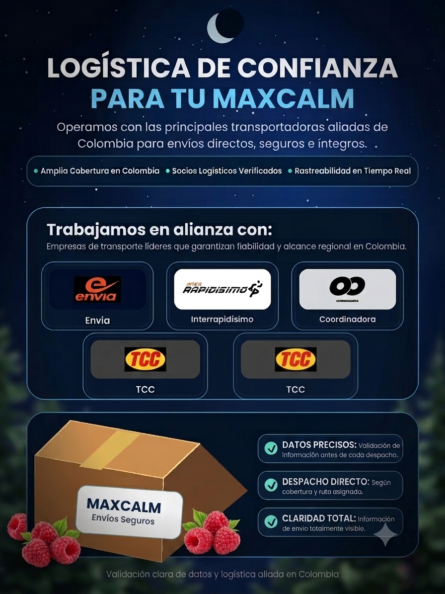 Magnesium MaxCalm® – Mezcla Relajante de Magnesio | Sabor Frambuesa-Limón (Cop