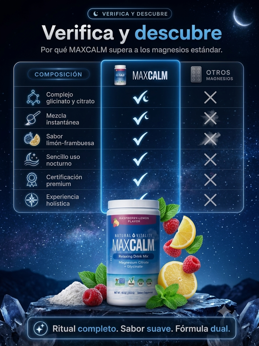 Magnesium MaxCalm® – Mezcla Relajante de Magnesio | Sabor Frambuesa-Limón (Cop