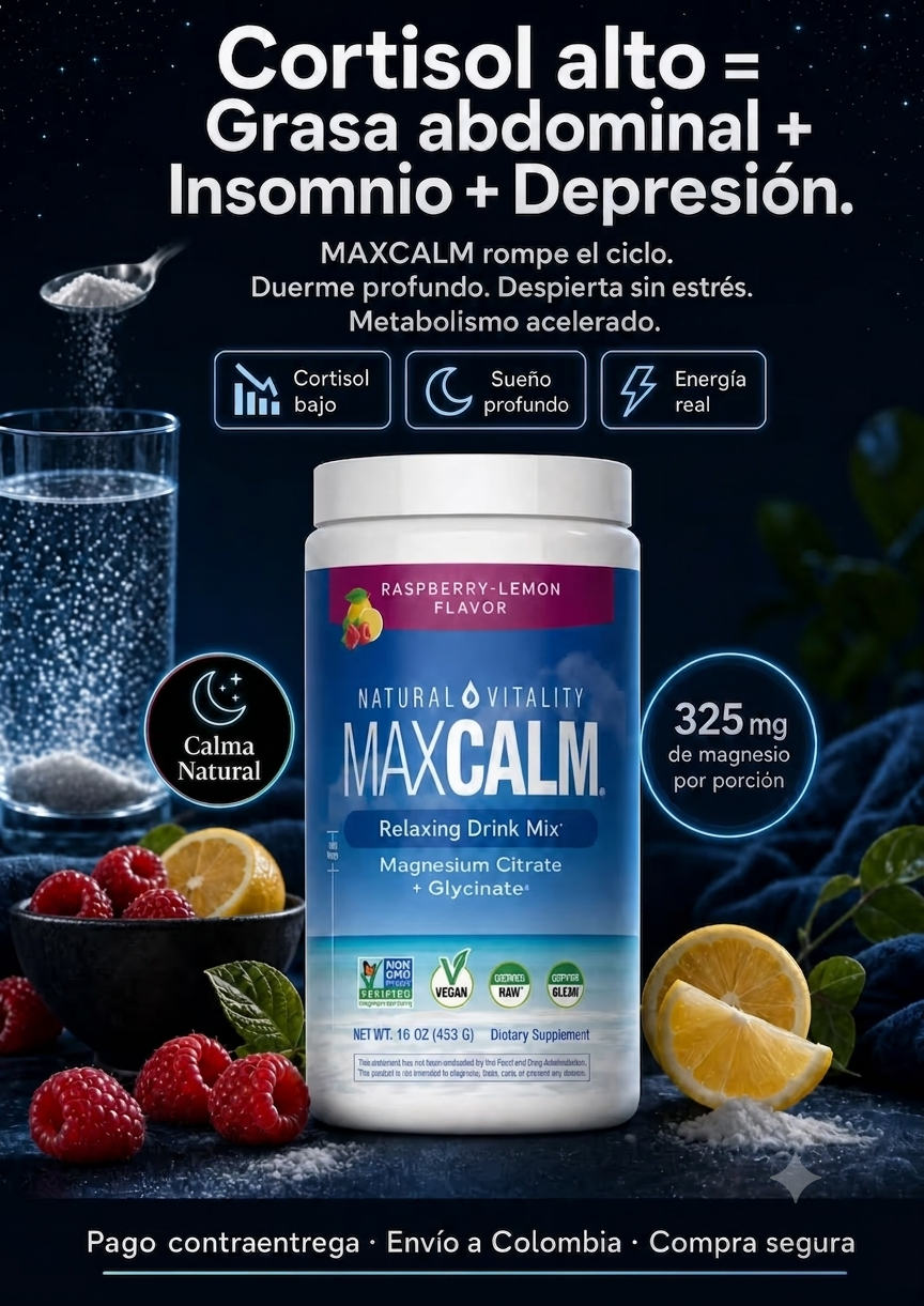 Magnesium MaxCalm® – Mezcla Relajante de Magnesio | Sabor Frambuesa-Limón (Cop